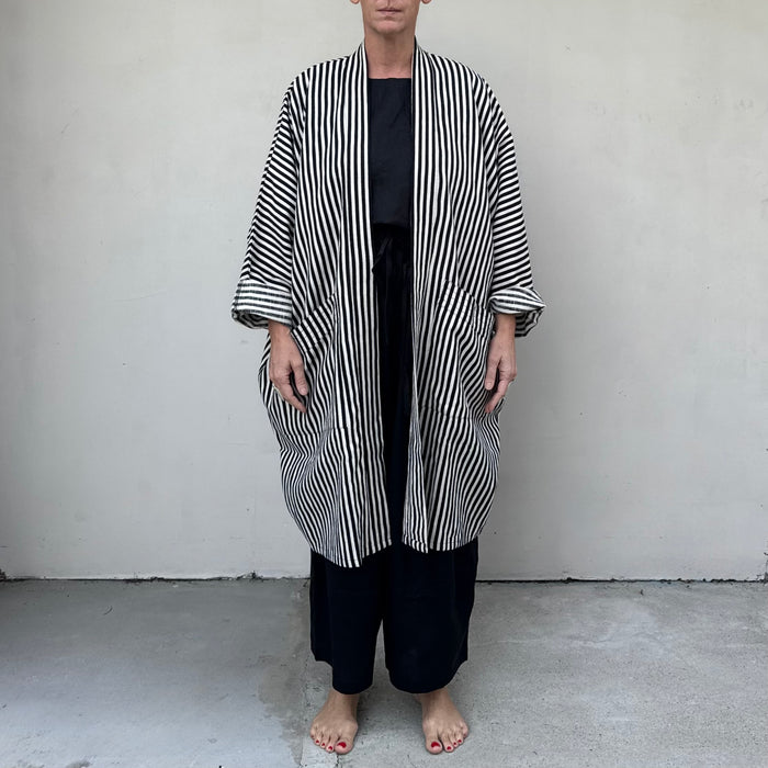 Kabak Kimono Bone Black Stripe