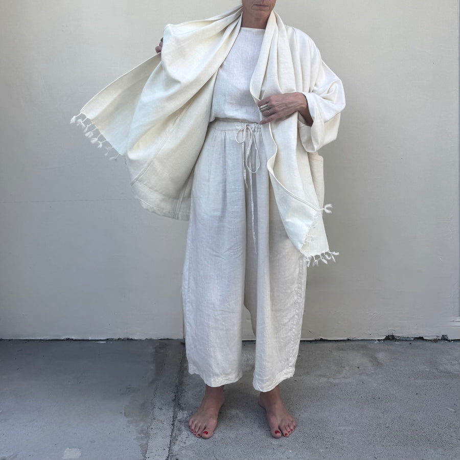 Ecru Shawl Kimono