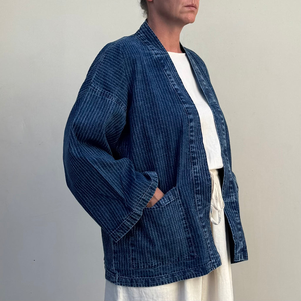 Yukata Striped Indigo Jacket
