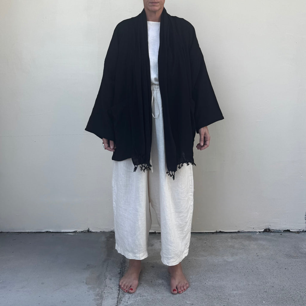 Navy Shawl Kimono