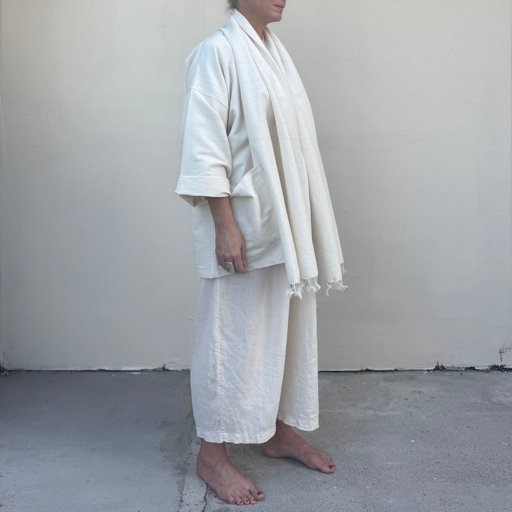 Ecru Shawl Kimono