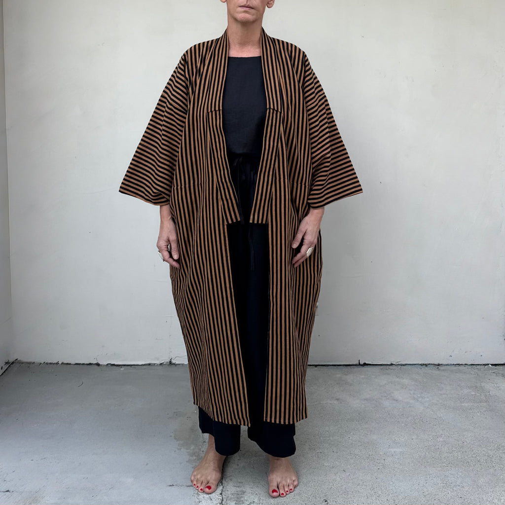 Iki Kimono Camel Black Stripe