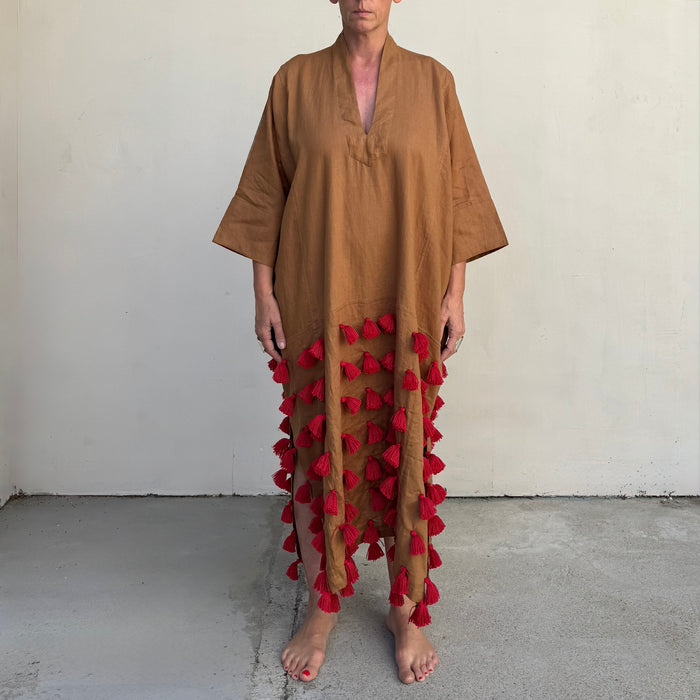 ALEVI KAFTAN CAMEL RED