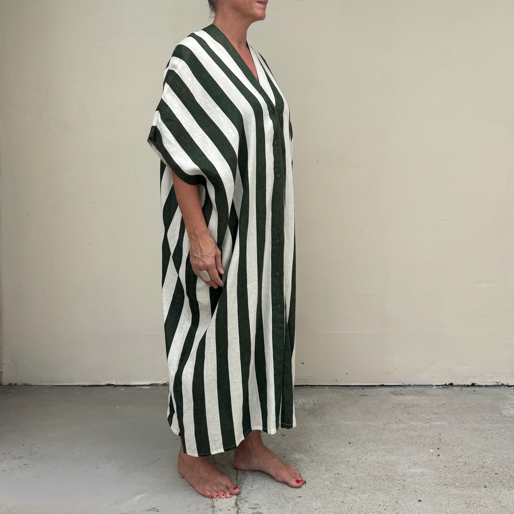 Bawa Hunter Green Bone Stripe