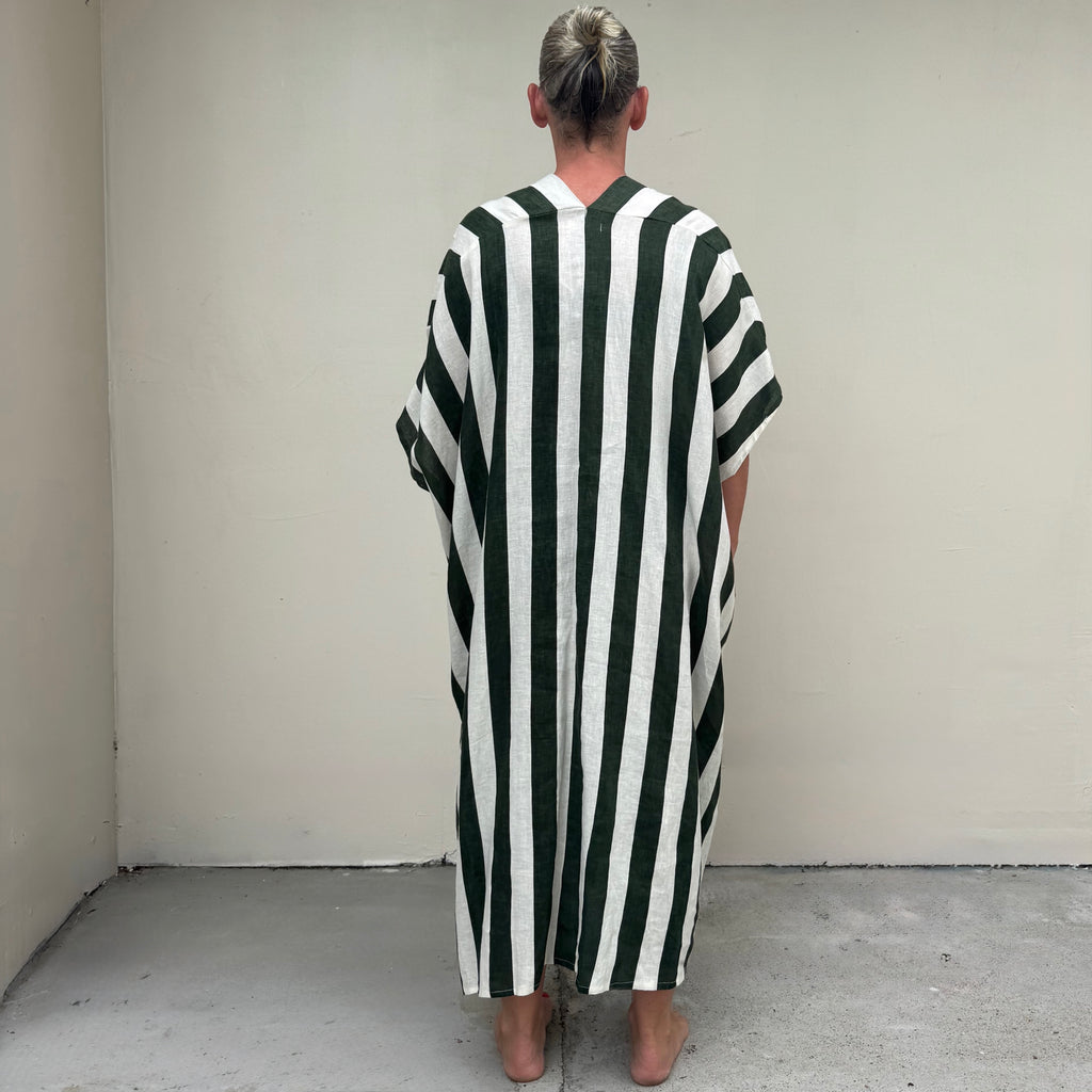 Bawa Hunter Green Bone Stripe