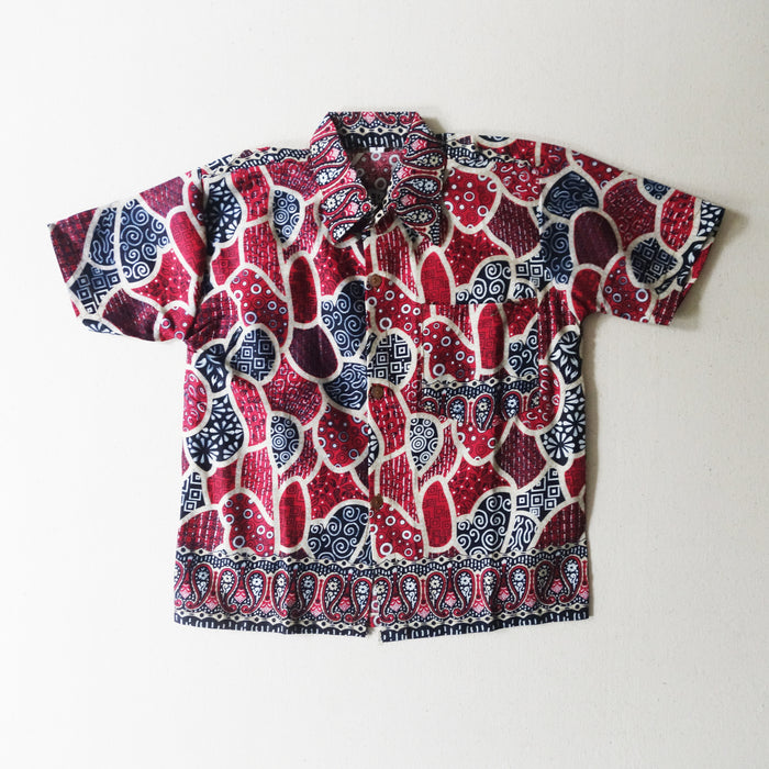 Boys Batik Shirt Red