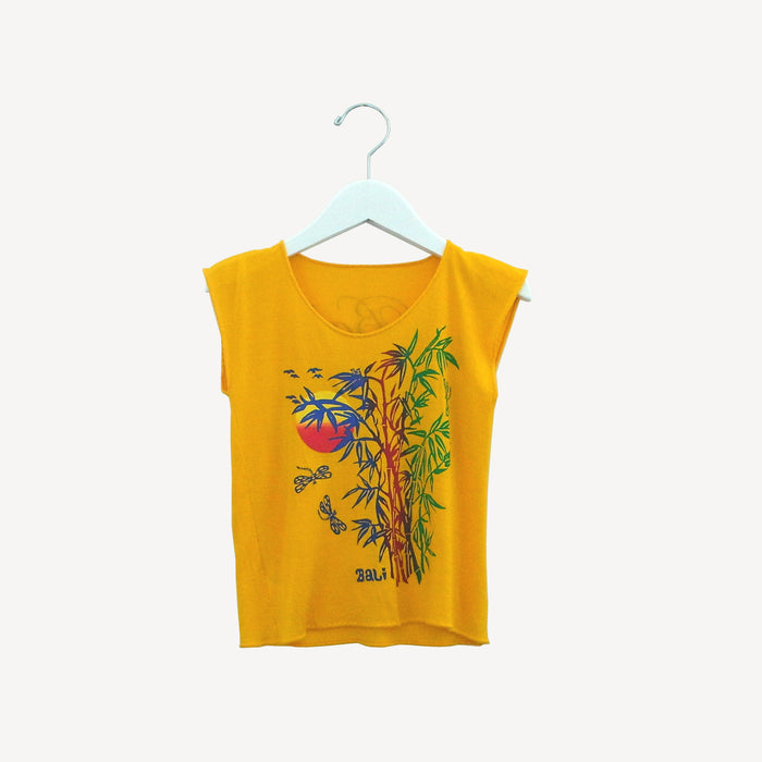 Baju bambu Bali tee yellow