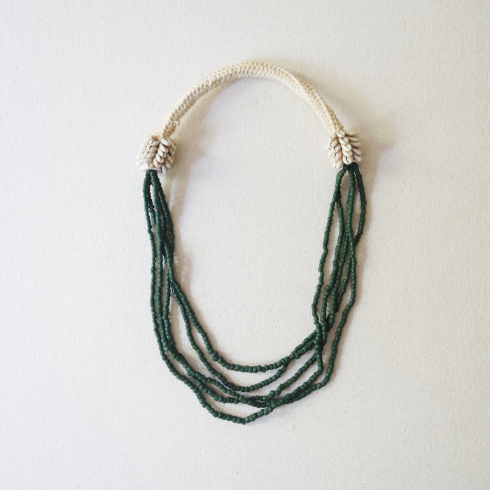Beaded Necklace - Moss Green