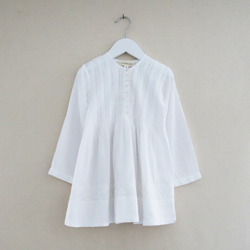 Pleated Dress White