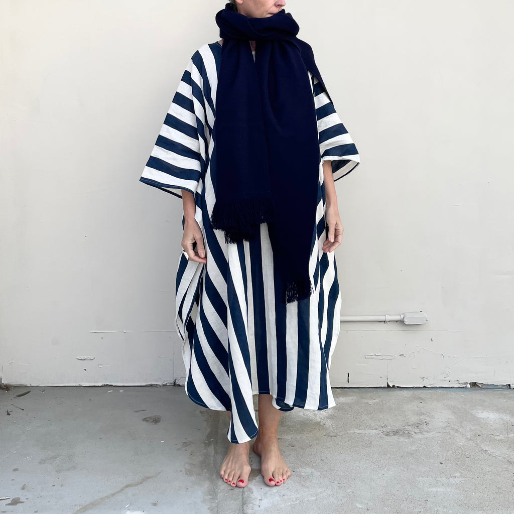 Wool Poncho Navy