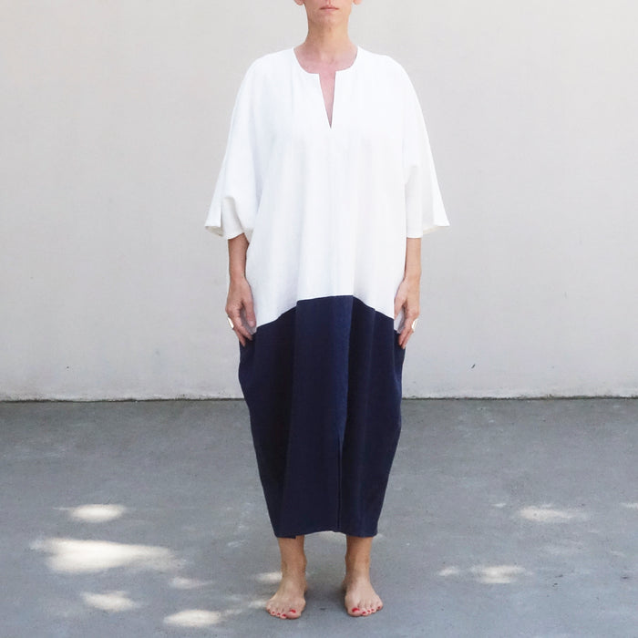Kabak Kaftan Ecru / Indigo