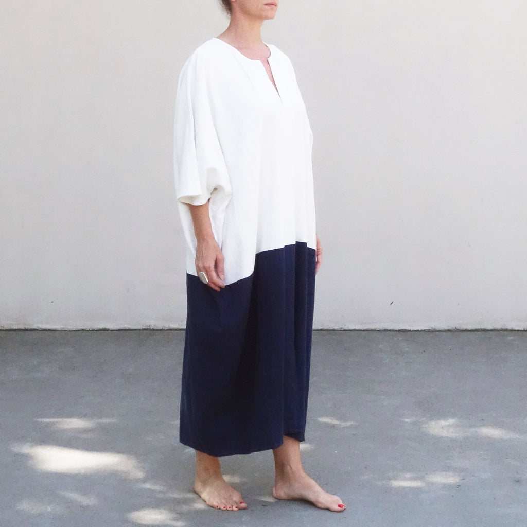 Kabak Kaftan Ecru / Indigo