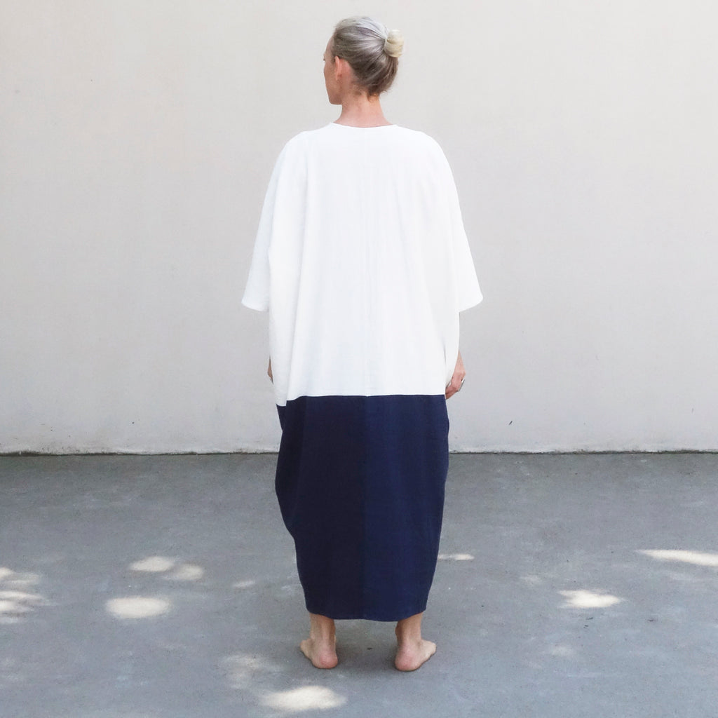 Kabak Kaftan Ecru / Indigo
