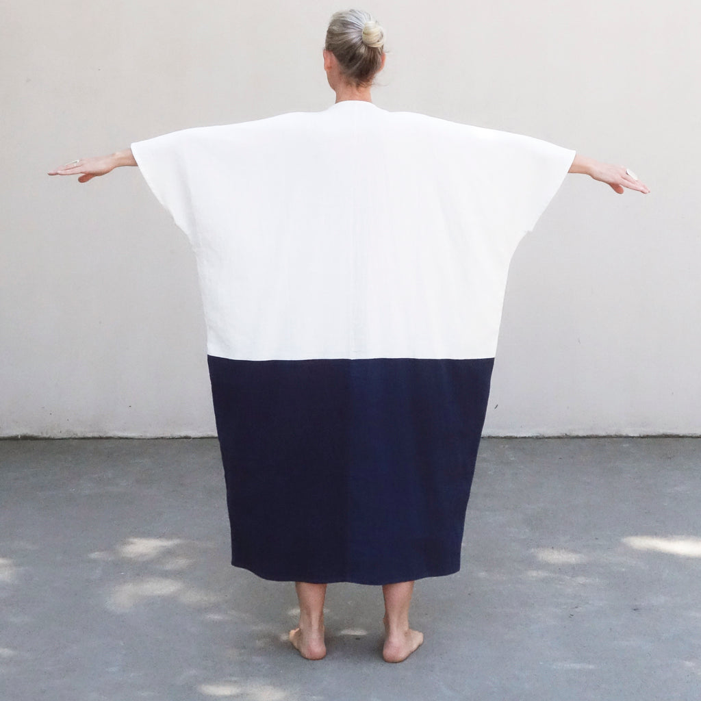 Kabak Kaftan Ecru / Indigo