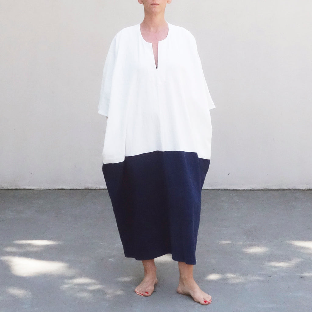 Kabak Kaftan Ecru / Indigo