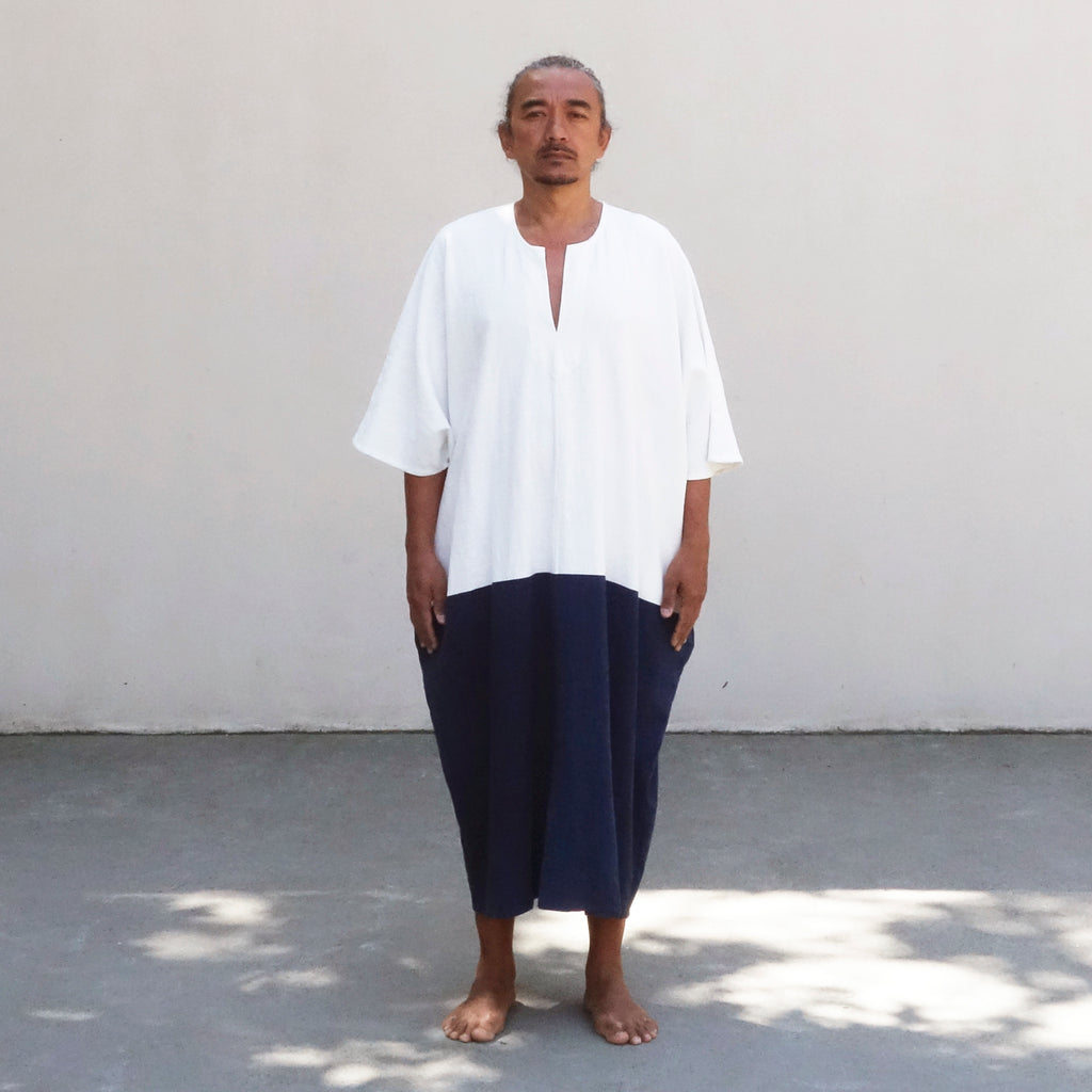 Kabak Kaftan Ecru / Indigo