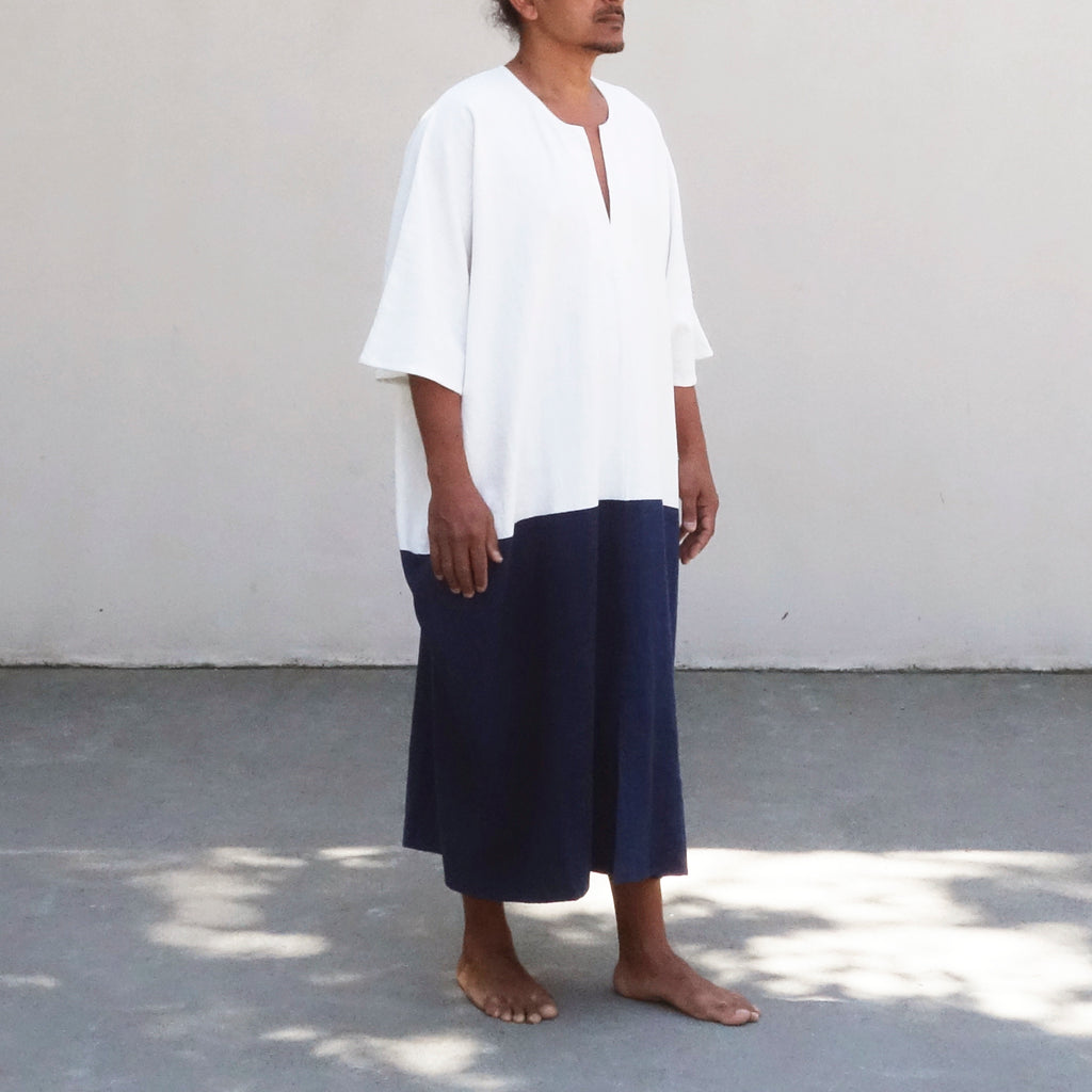 Kabak Kaftan Ecru / Indigo