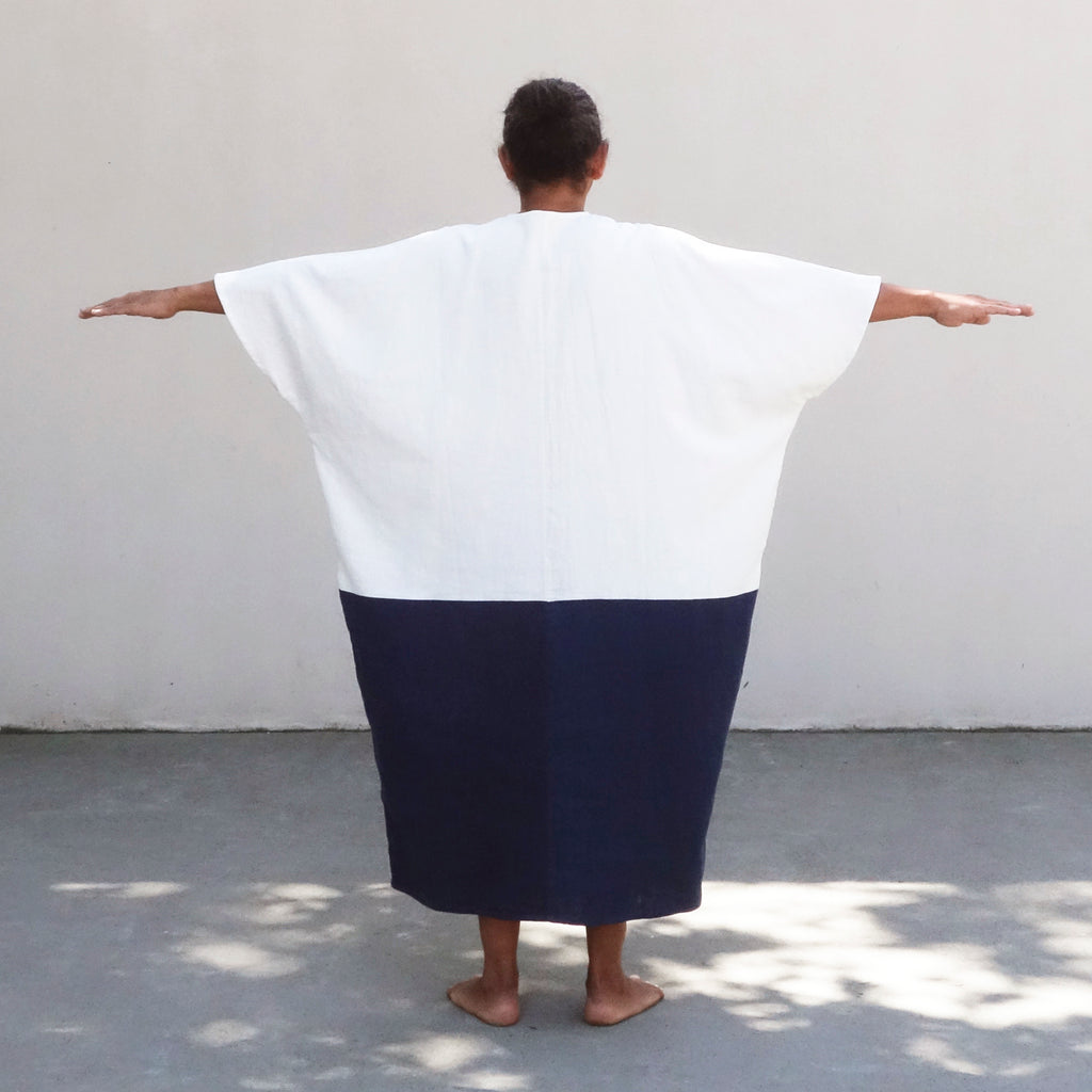 Kabak Kaftan Ecru / Indigo