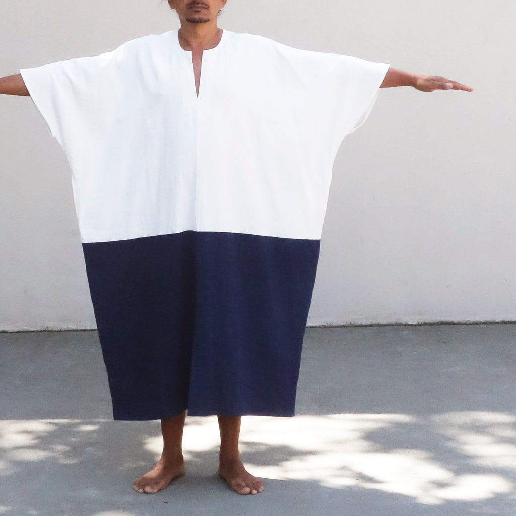 Kabak Kaftan Ecru / Indigo