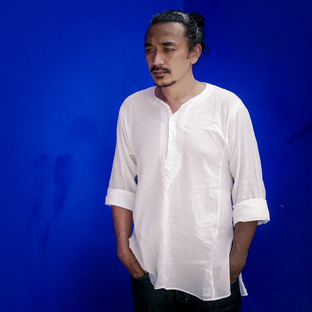Chikan kurta white
