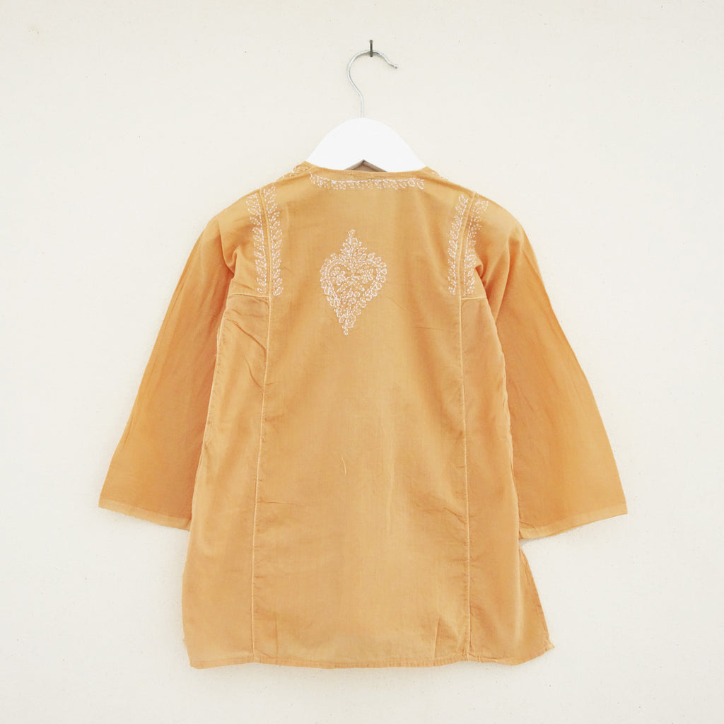 Chikan Kurta Apricot