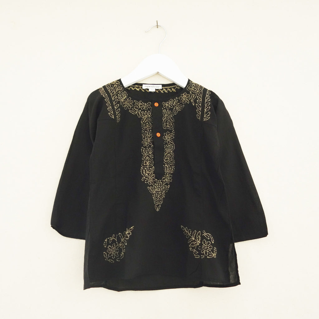 Chikan Kurta Black