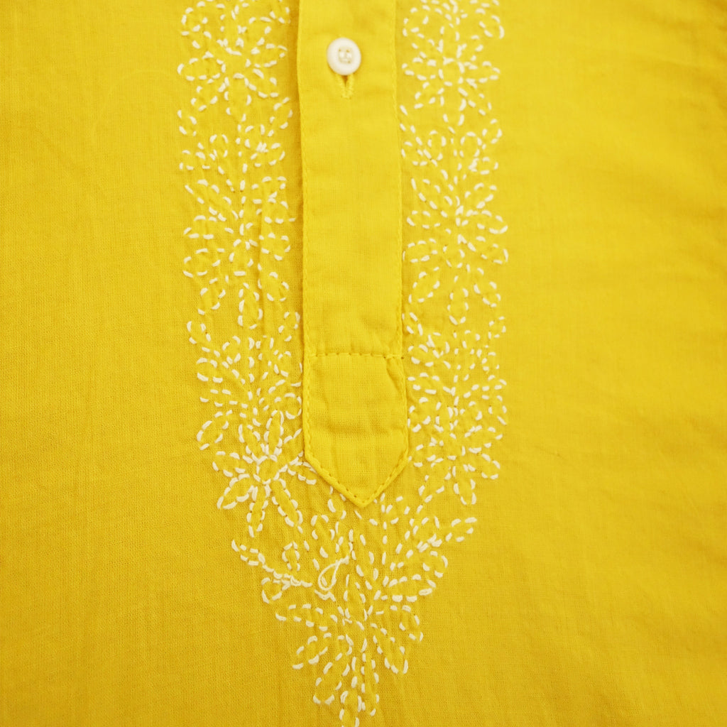 Chikan Kurta Mustard