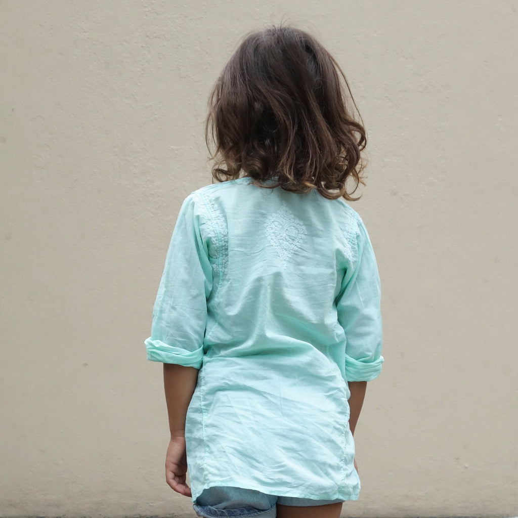 Chikan Kurta Mint