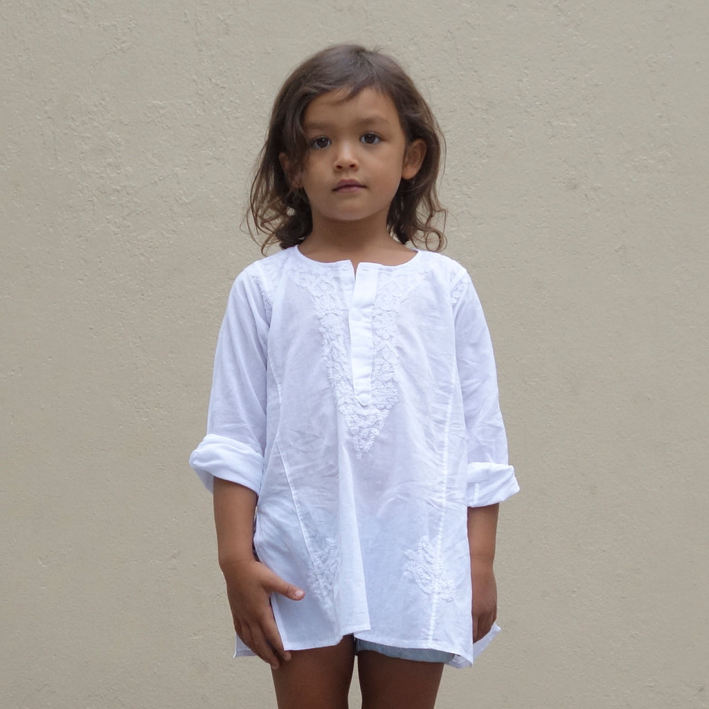 Chikan Kurta White